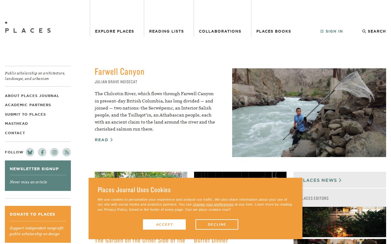 Screenshot of Places Journal