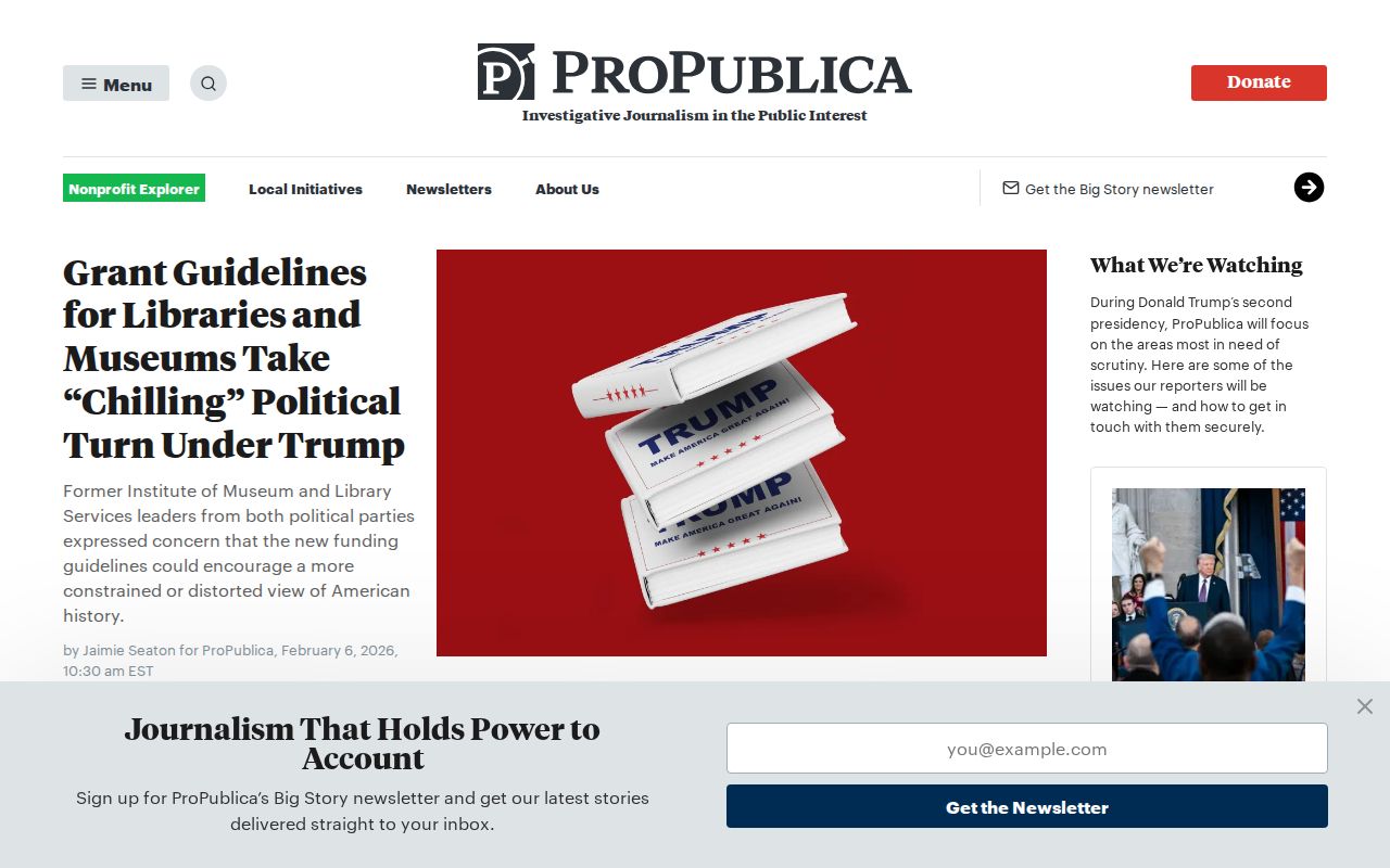 Screenshot of ProPublica