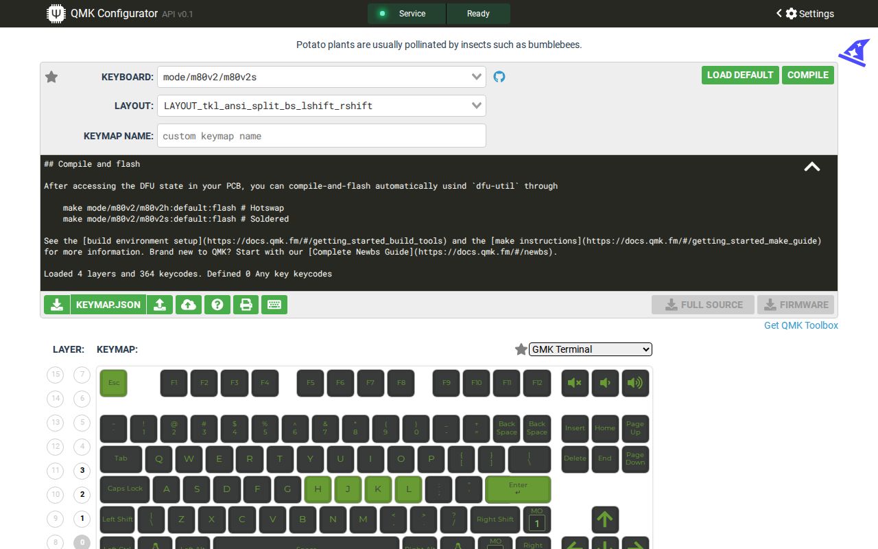Screenshot of QMK Configurator