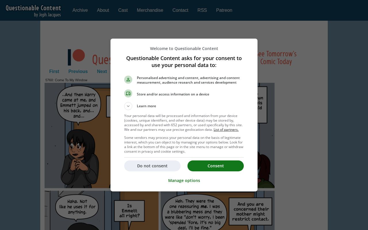 Screenshot of Questionable Content