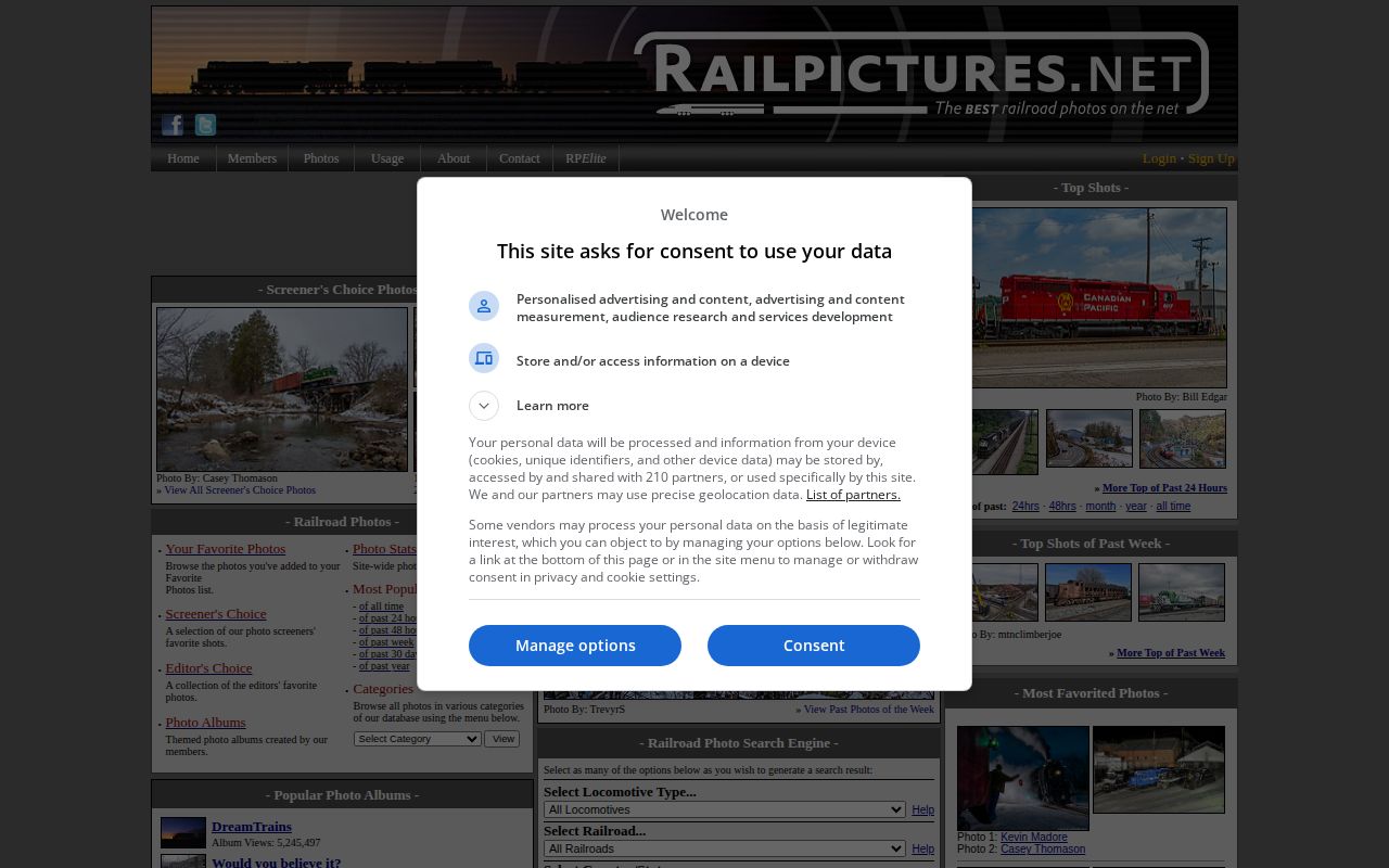 Screenshot of RailPictures.net