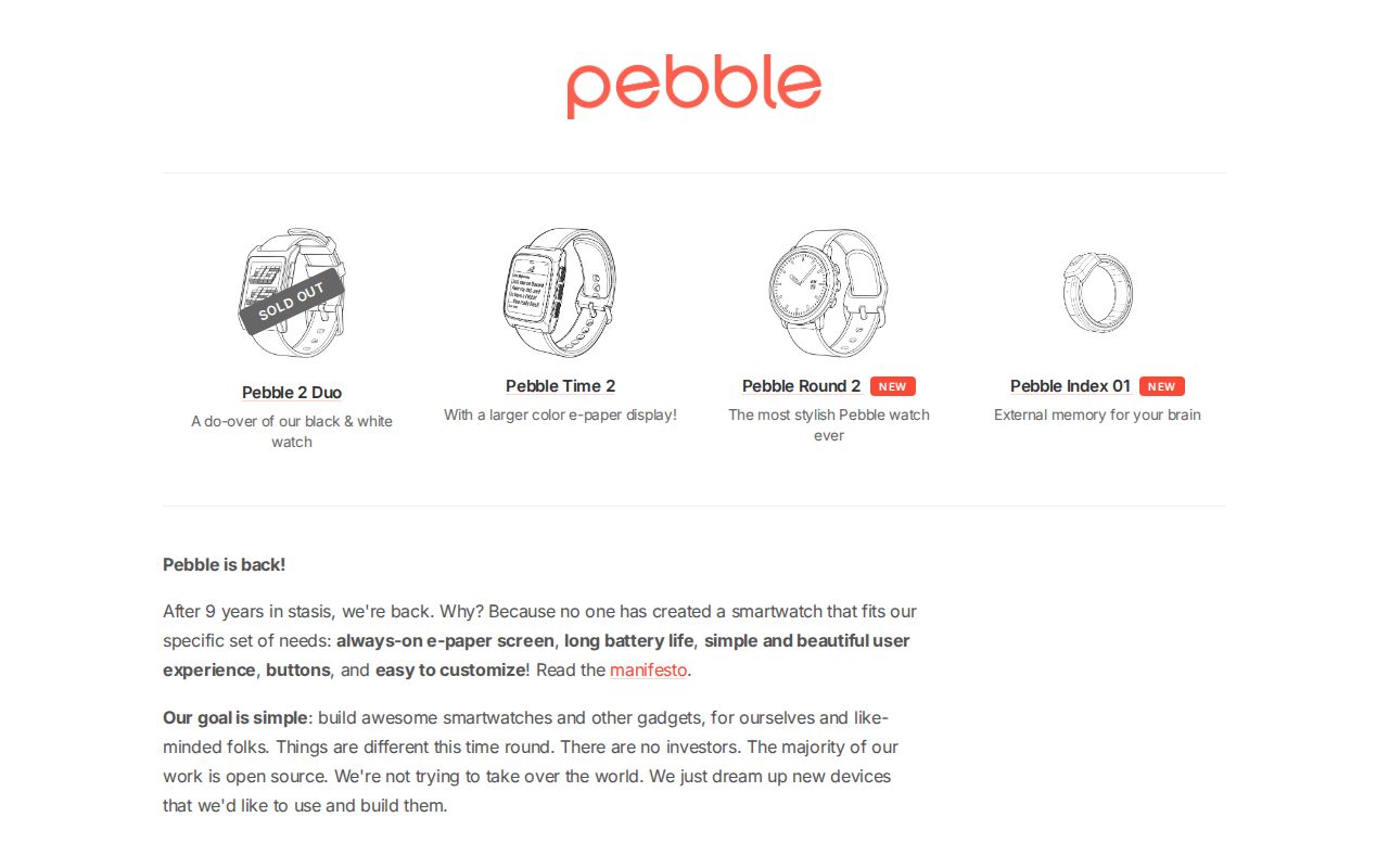 Screenshot of Rebble / rePebble