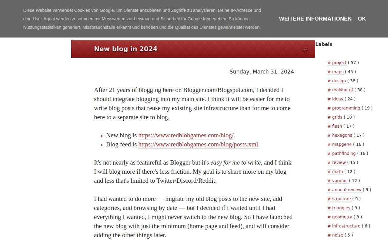 Screenshot of Red Blob Games