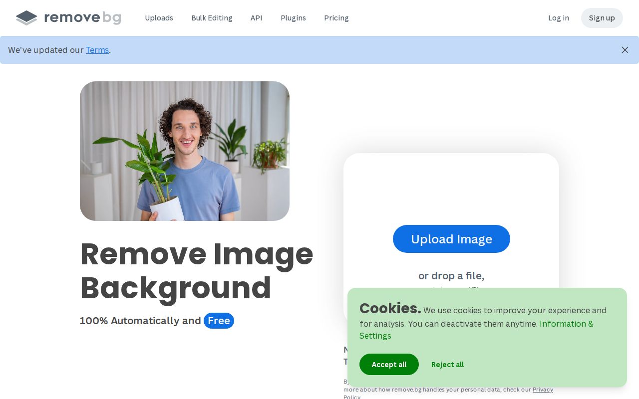 Screenshot of remove.bg