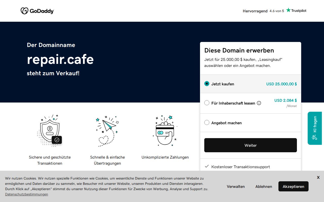 Screenshot of Repair Café