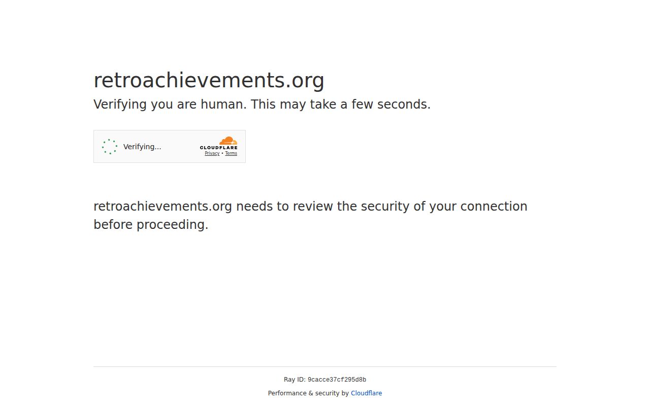 Screenshot of RetroAchievements