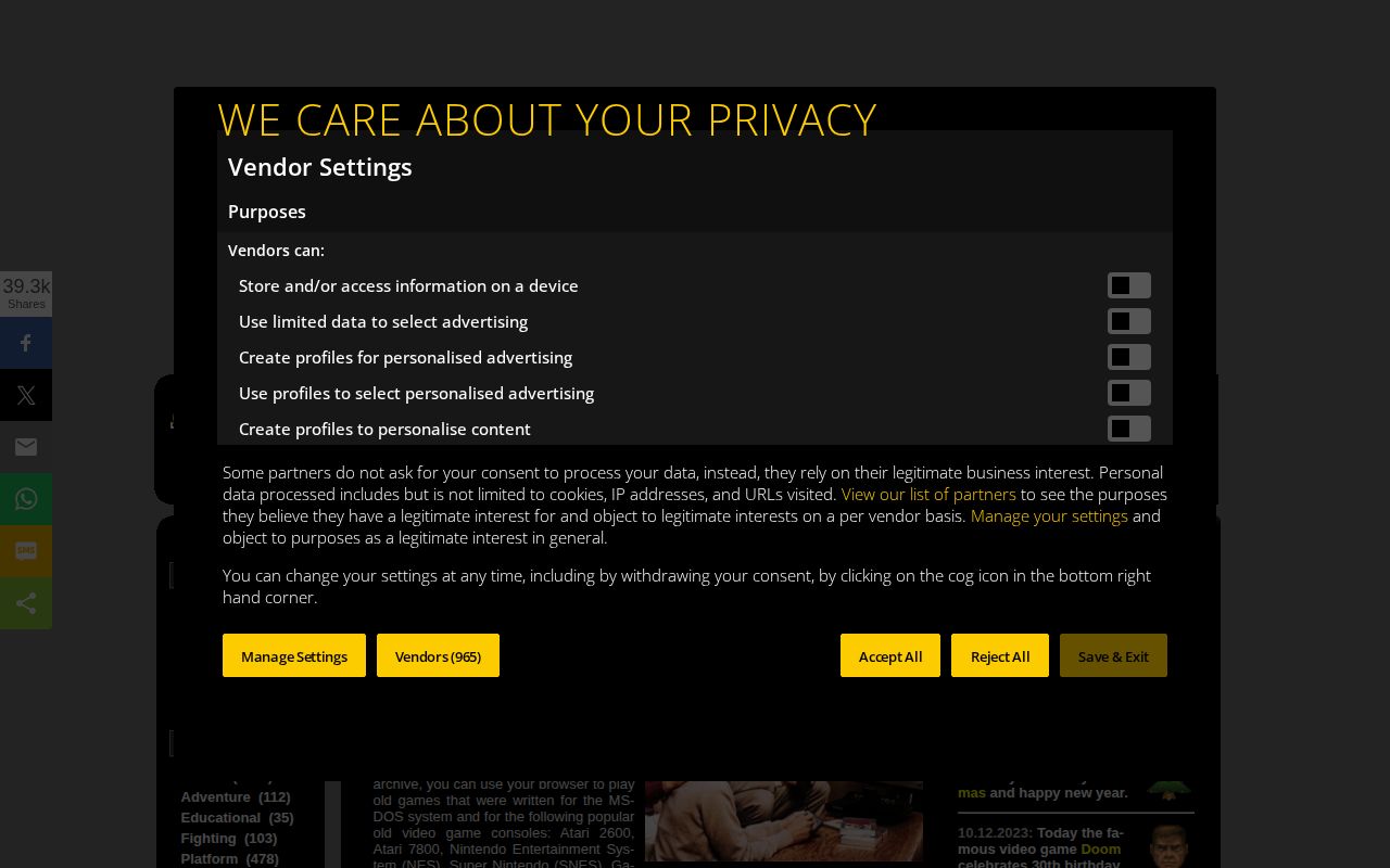 Screenshot of RetroGames