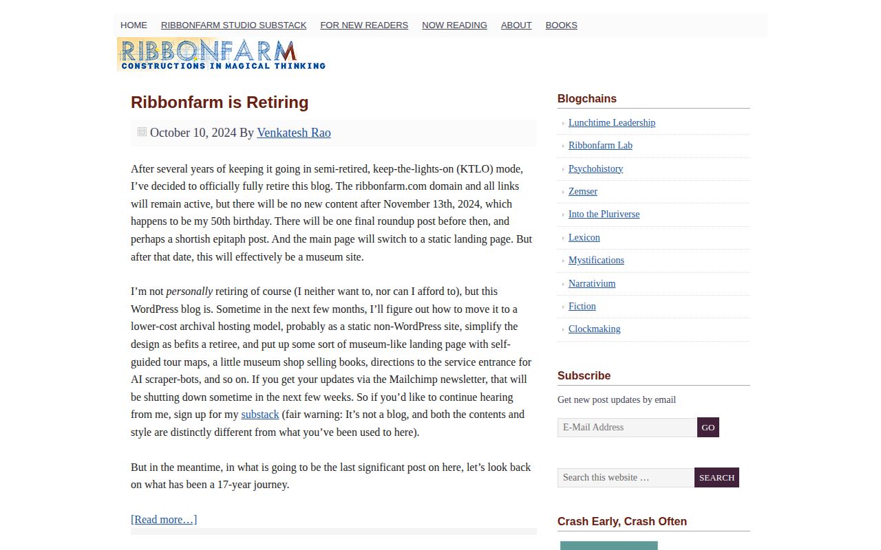 Screenshot of Ribbonfarm