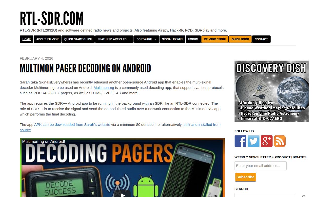 Screenshot of RTL-SDR.com
