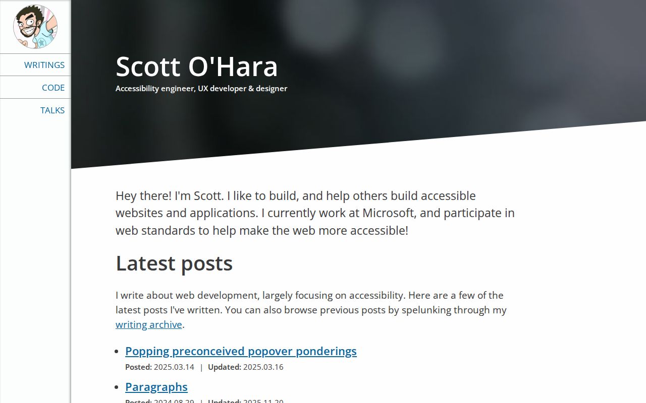 Screenshot of Scott O'Hara