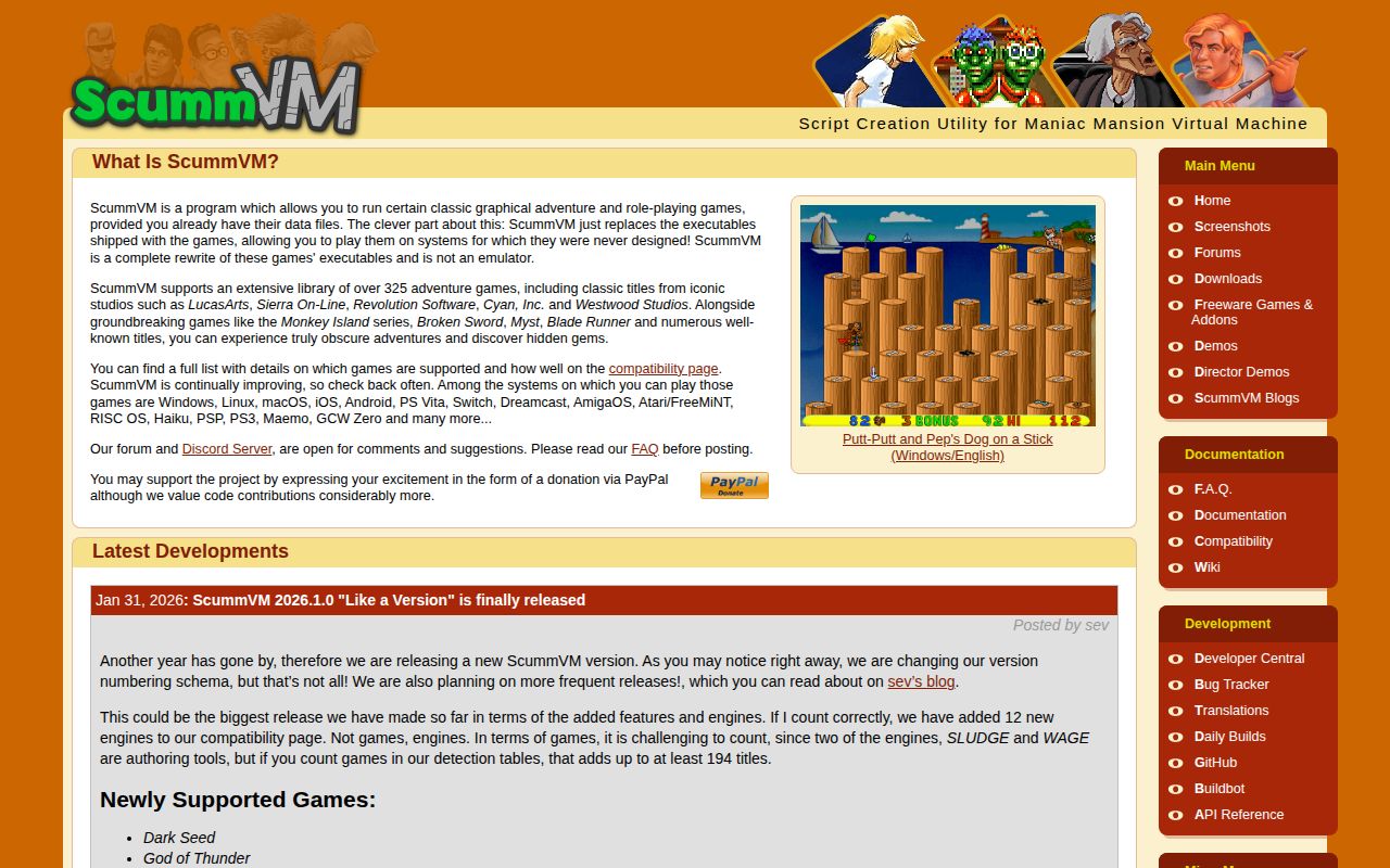 Screenshot of ScummVM