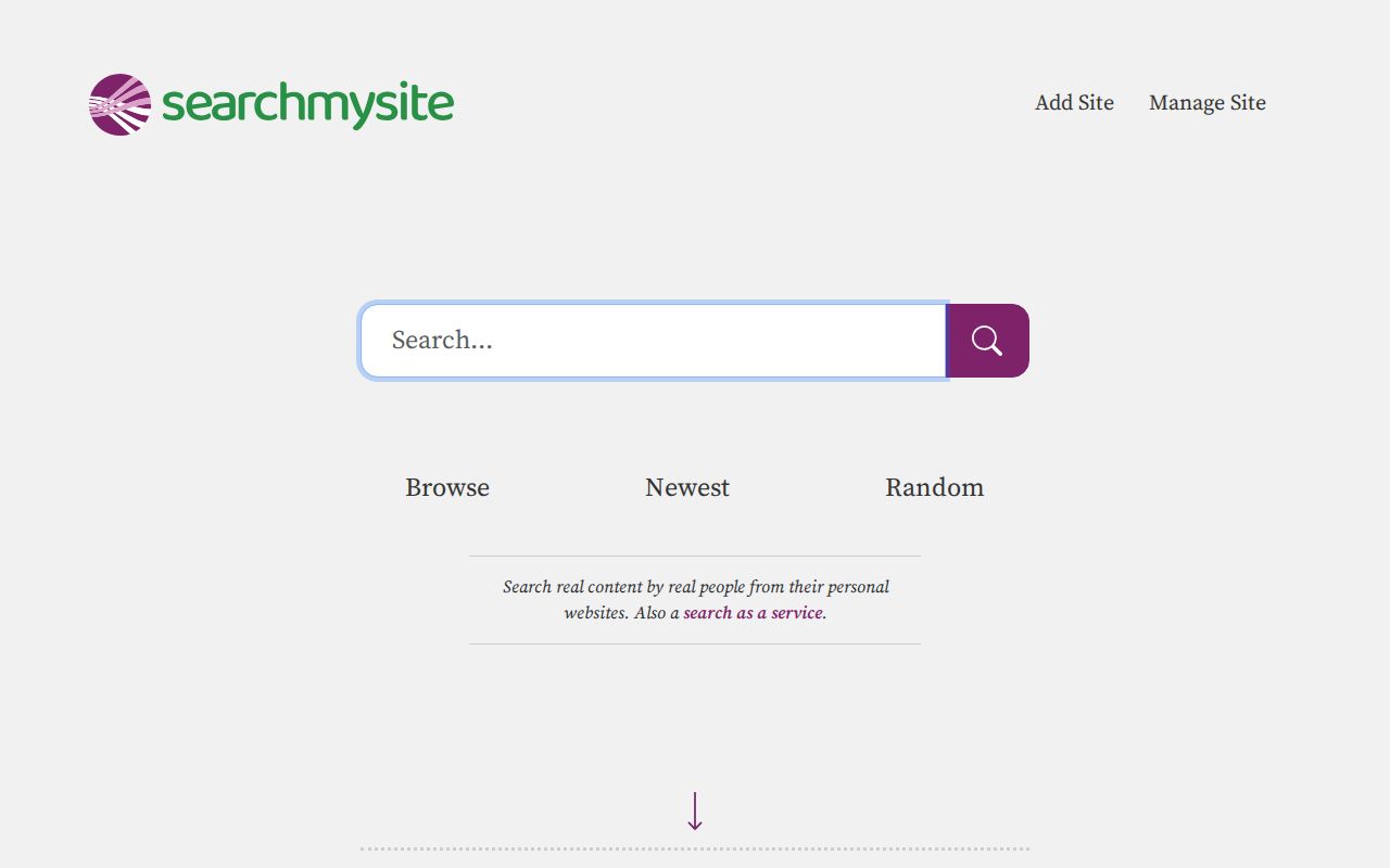 Screenshot of Search My Site