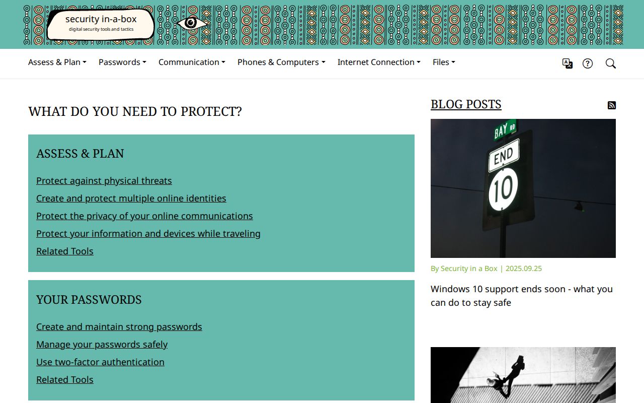 Screenshot of Security in a Box
