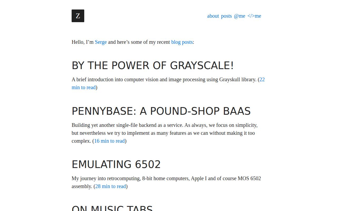 Screenshot of Serge Zaitsev