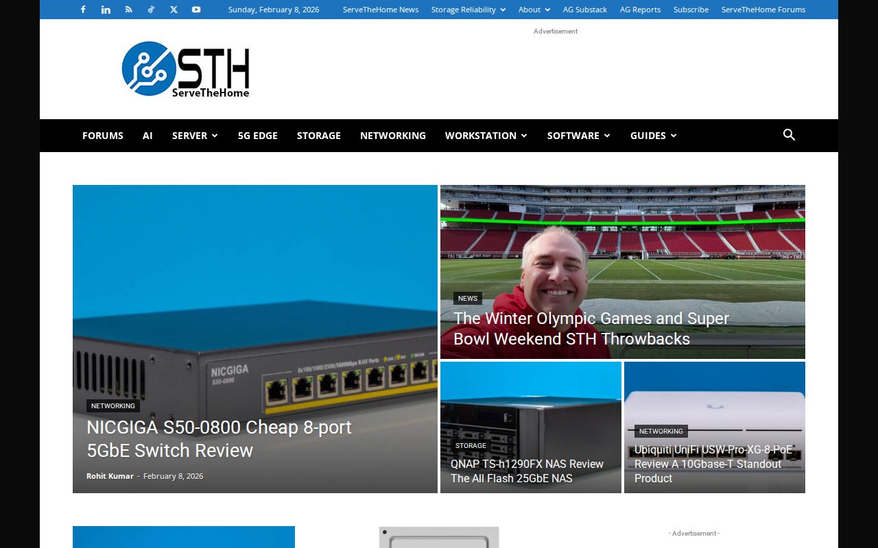 Screenshot of ServeTheHome