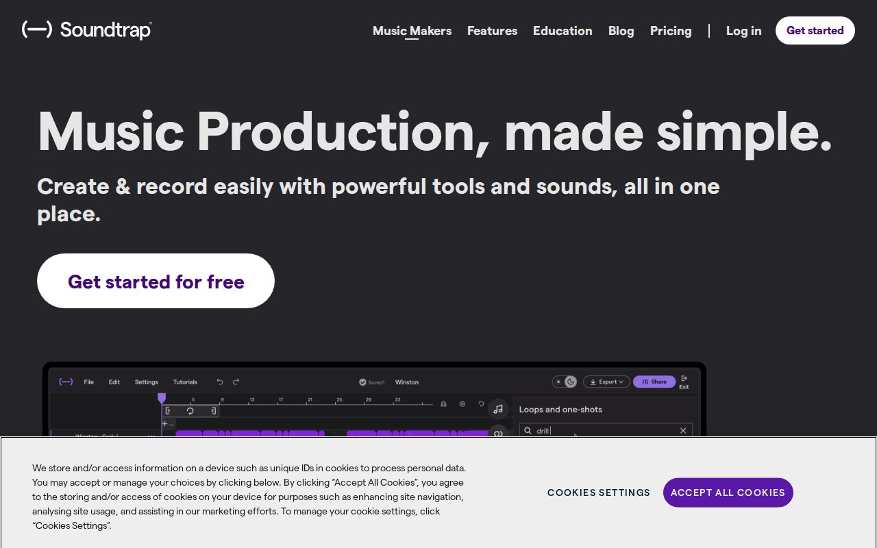 Screenshot of Soundtrap