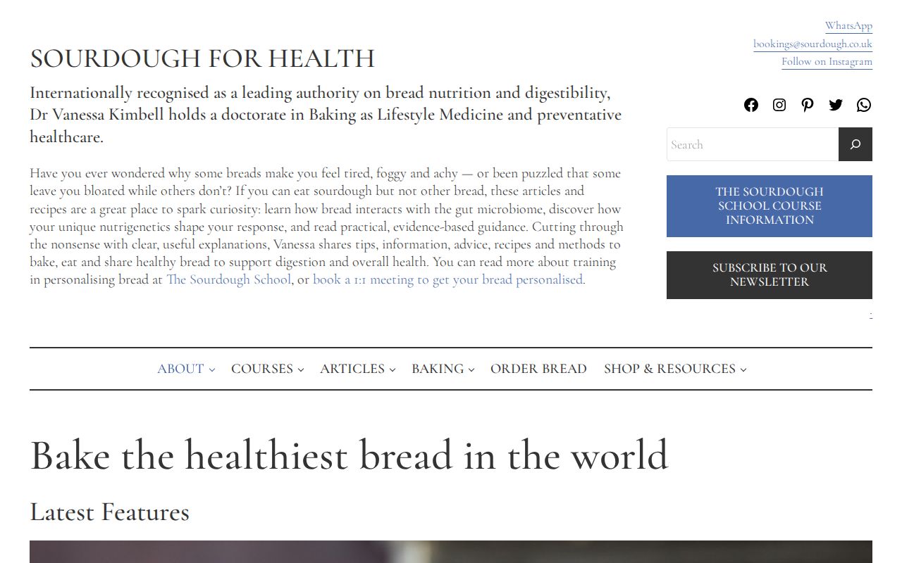Screenshot of Sourdough.co.uk