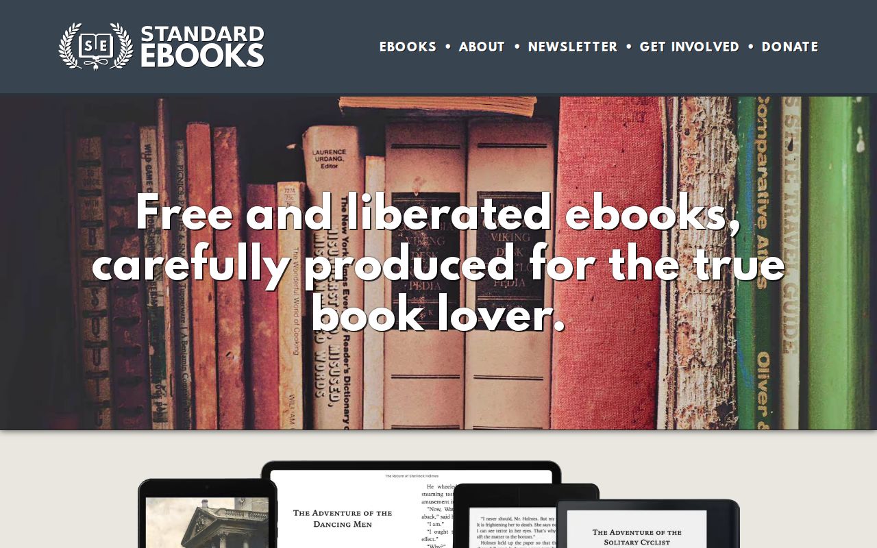 Screenshot of Standard Ebooks