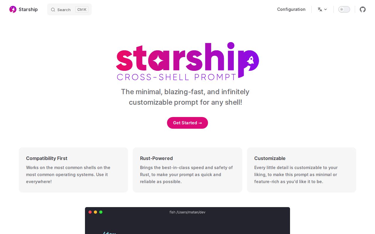 Screenshot of Starship