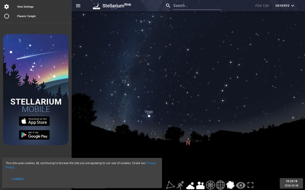 Screenshot of Stellarium Web