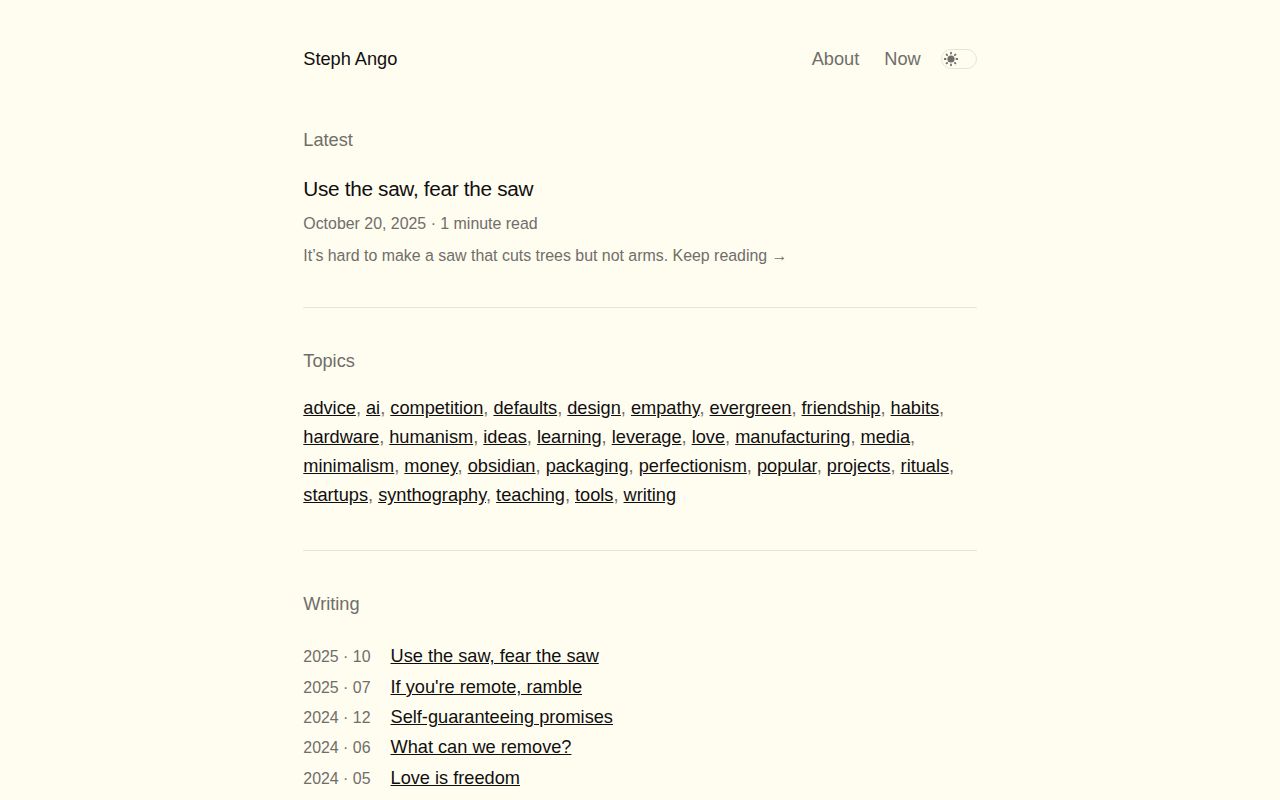 Screenshot of Steph Ango