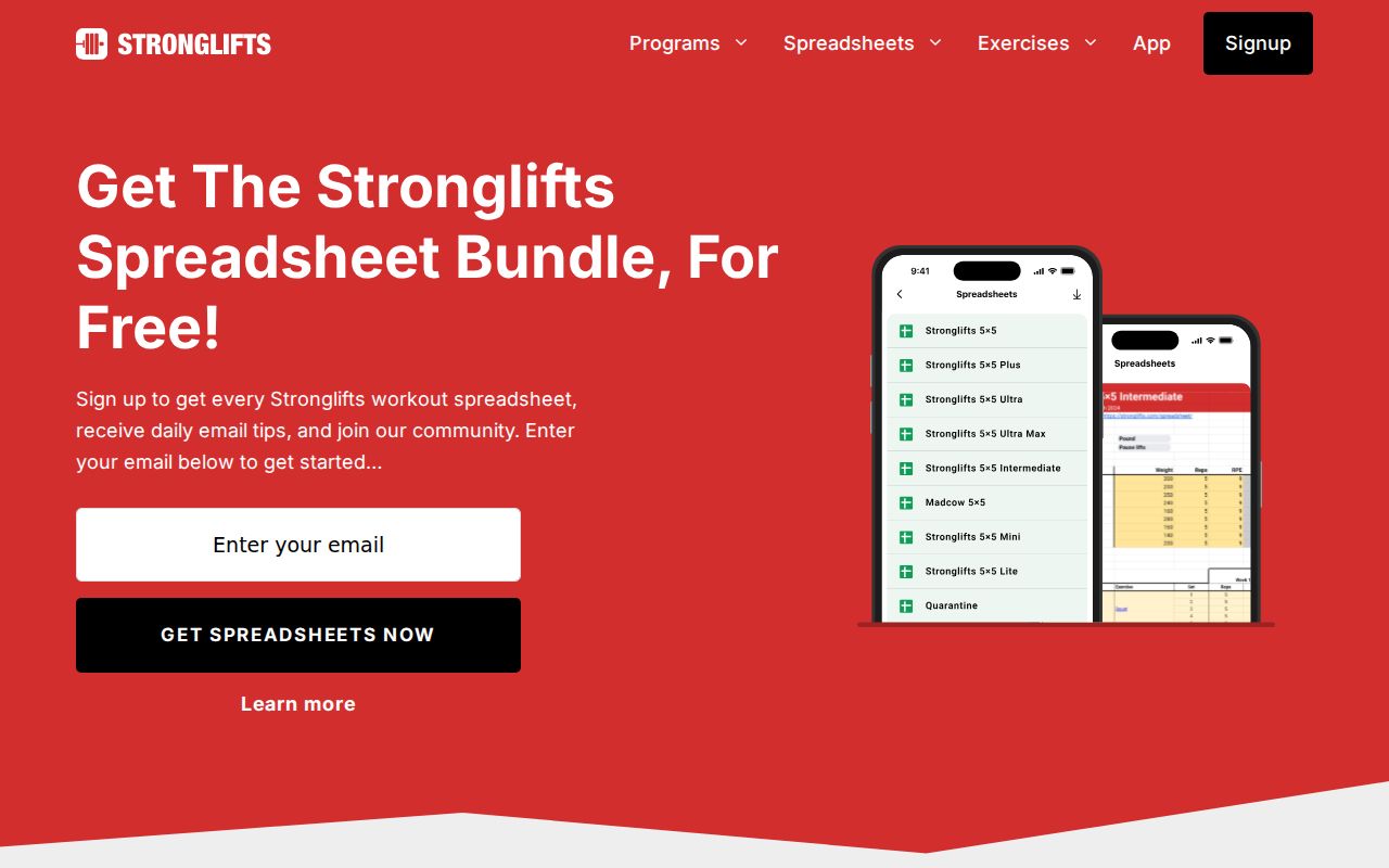 Screenshot of StrongLifts