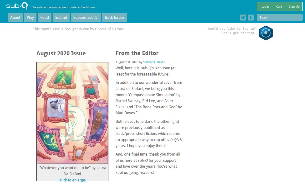 Screenshot of Sub-Q Magazine