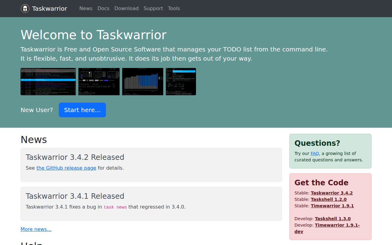 Screenshot of Taskwarrior
