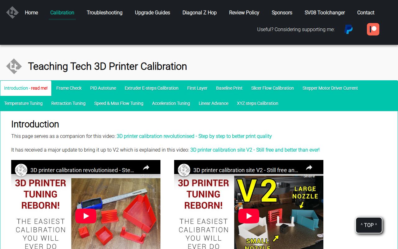Screenshot of Teaching Tech Calibration