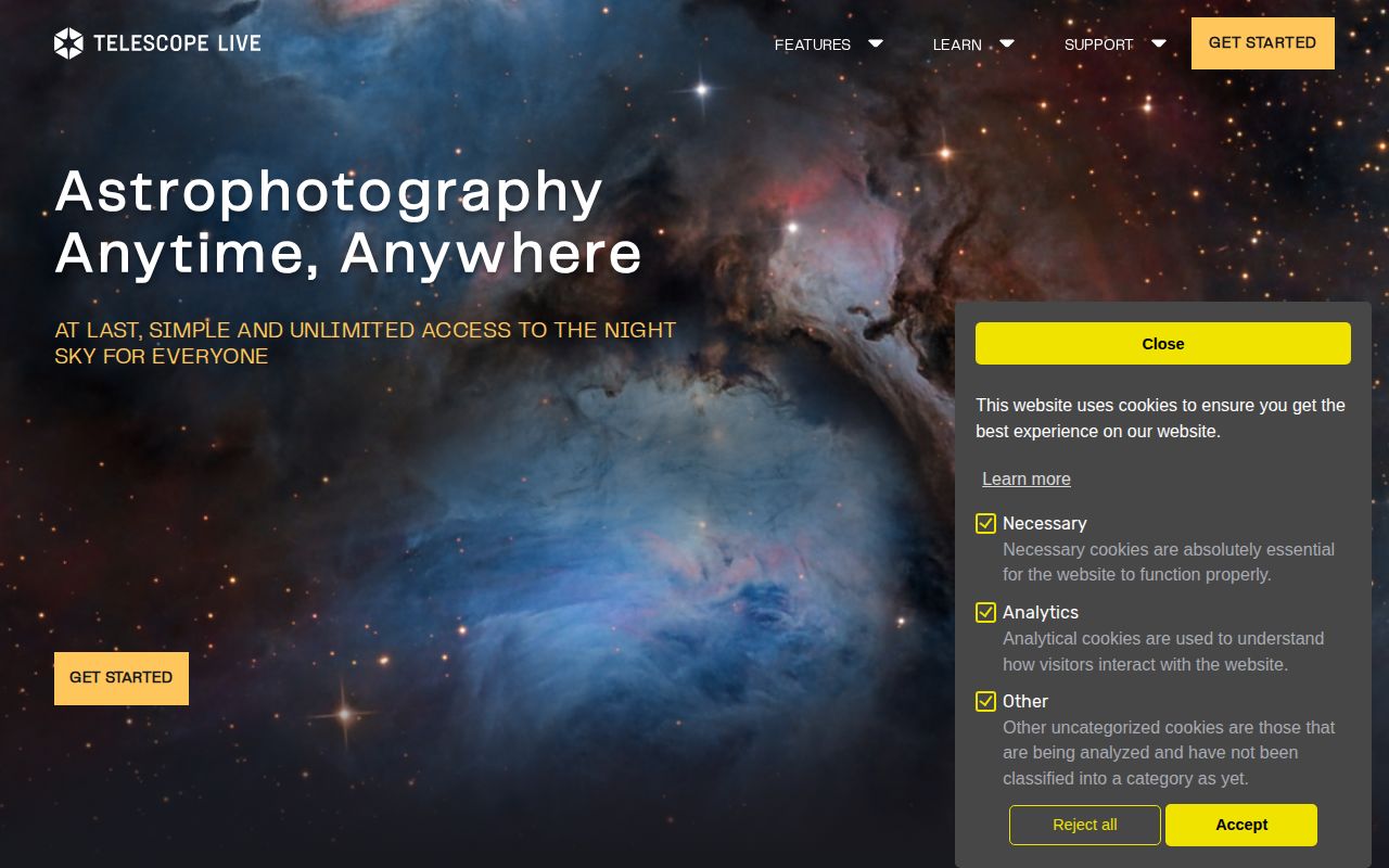 Screenshot of Telescope.Live