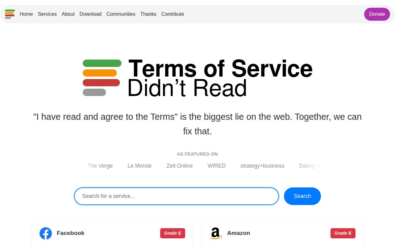 Screenshot of Terms of Service; Didn't Read