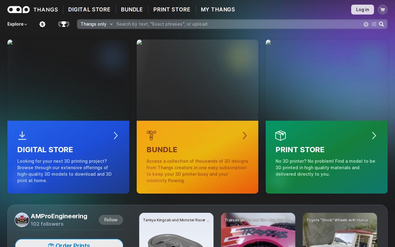 Screenshot of Thangs