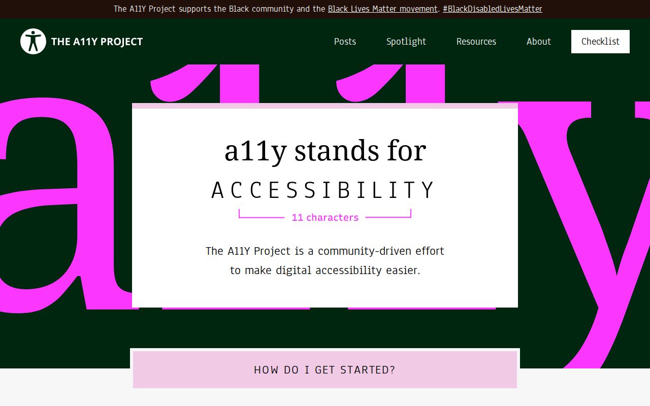 Screenshot of The A11Y Project