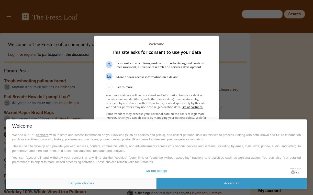 Screenshot of The Fresh Loaf