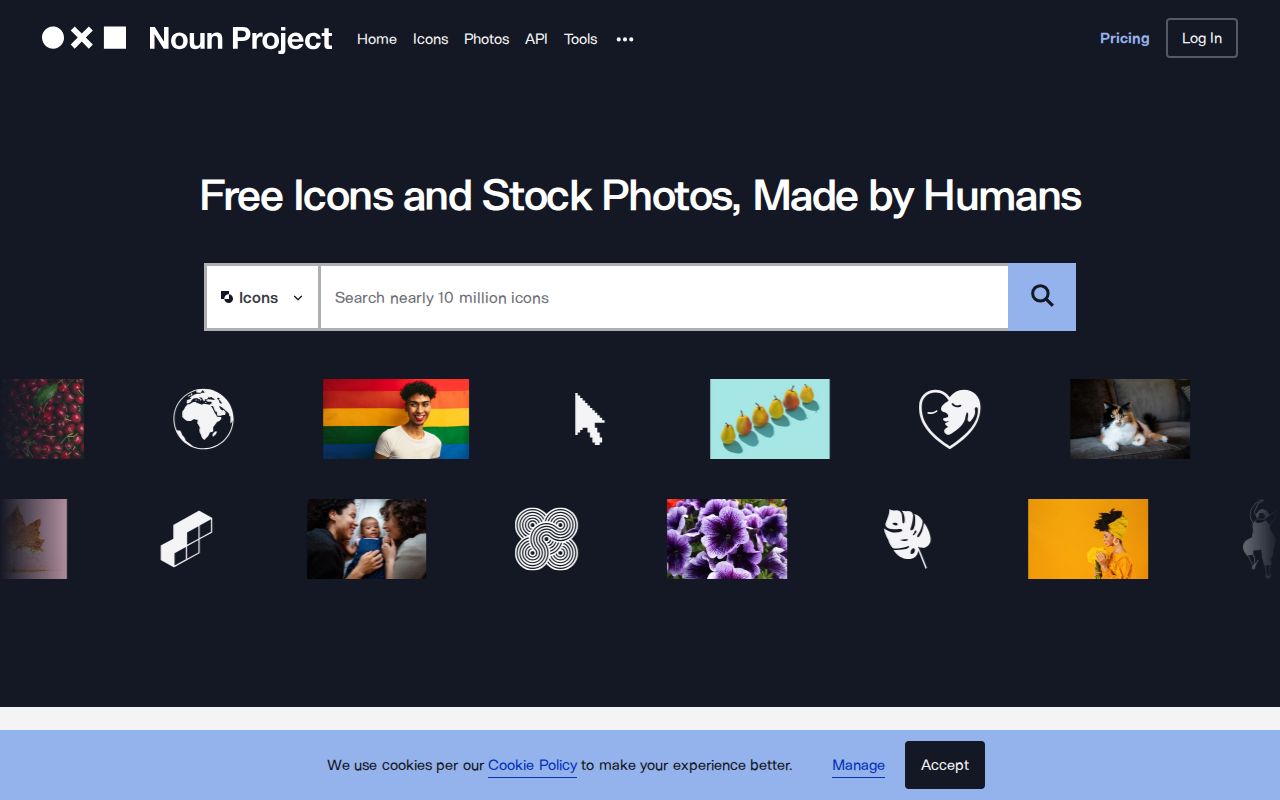 Screenshot of The Noun Project