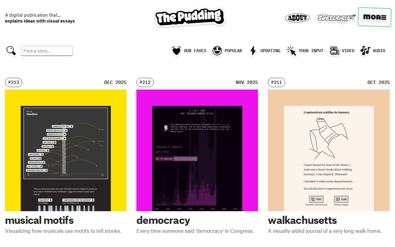 Screenshot of The Pudding