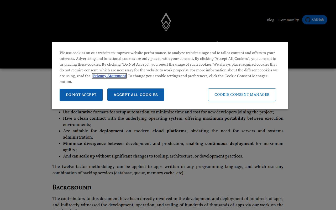 Screenshot of The Twelve-Factor App
