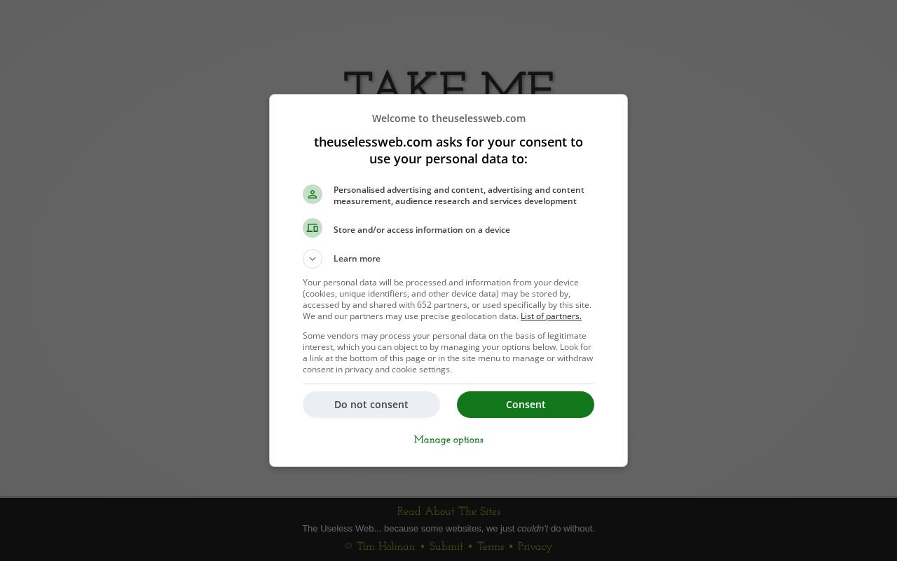 Screenshot of The Useless Web