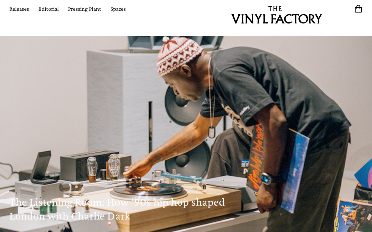 Screenshot of The Vinyl Factory