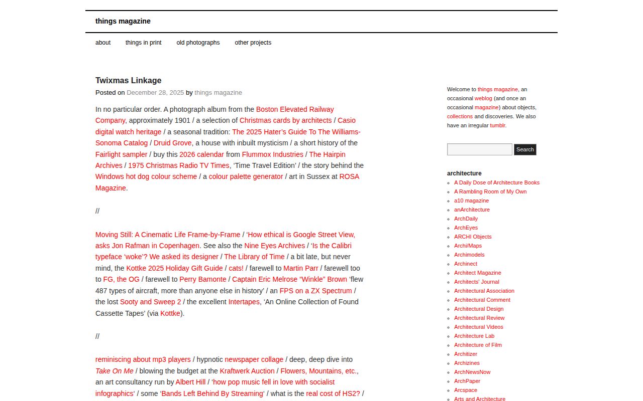 Screenshot of Things Magazine