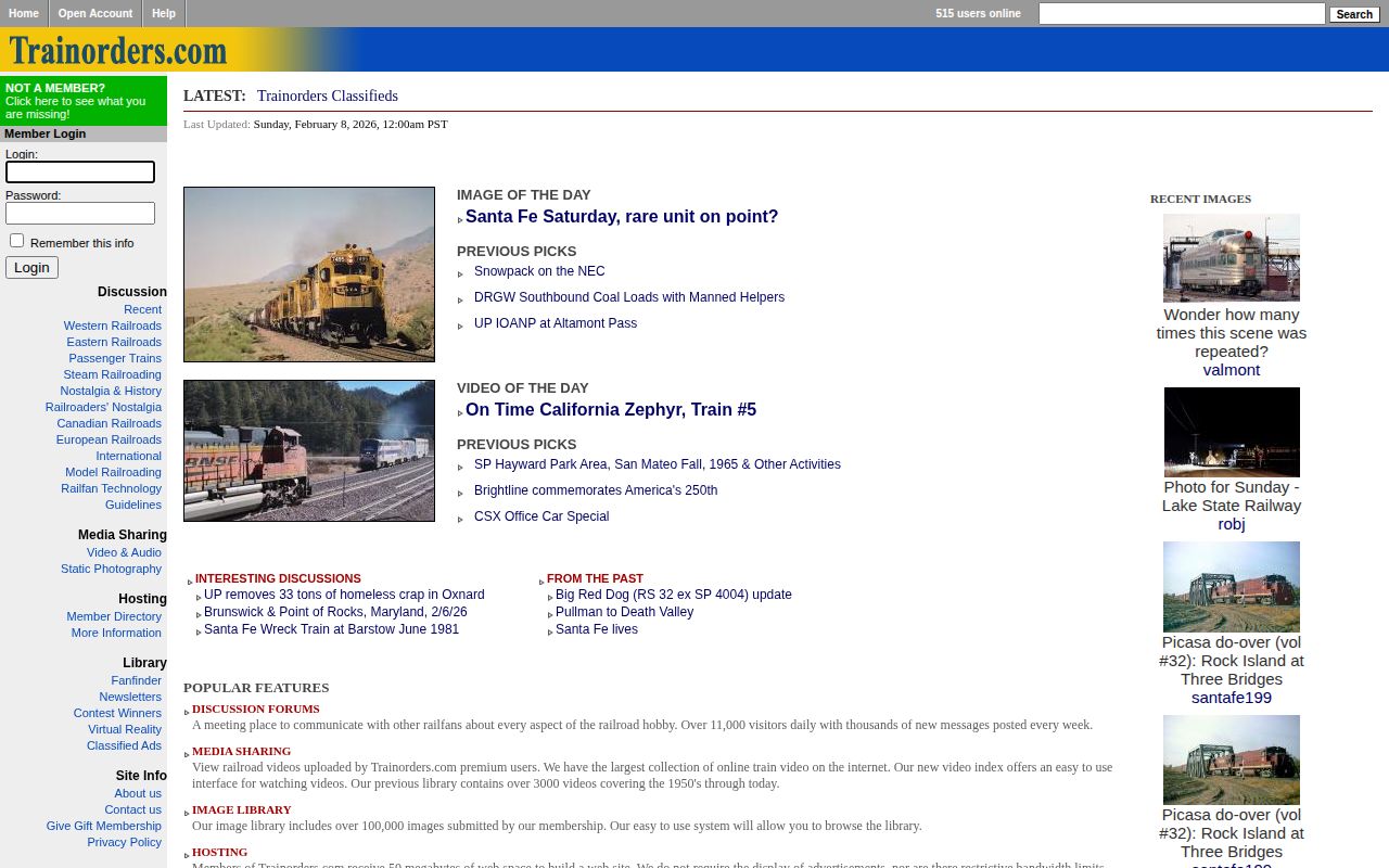 Screenshot of Trainorders.com