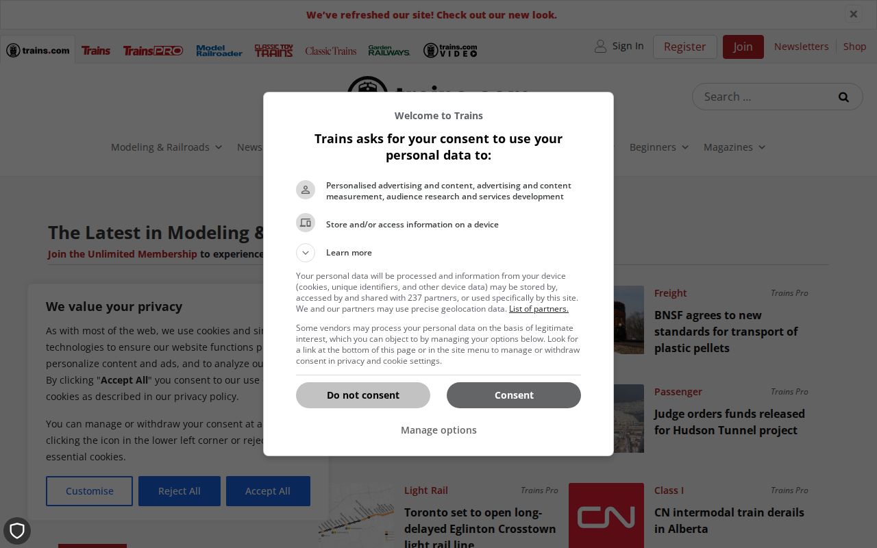 Screenshot of Trains Magazine