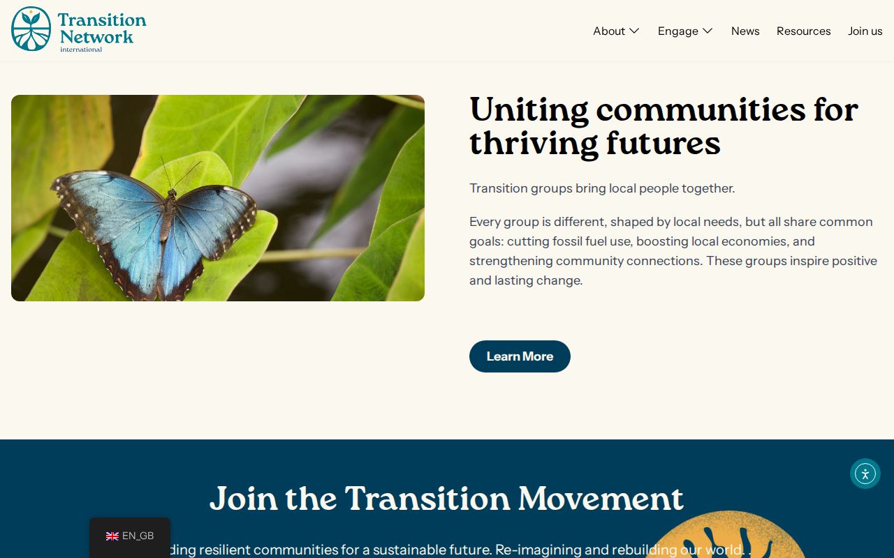 Screenshot of Transition Network