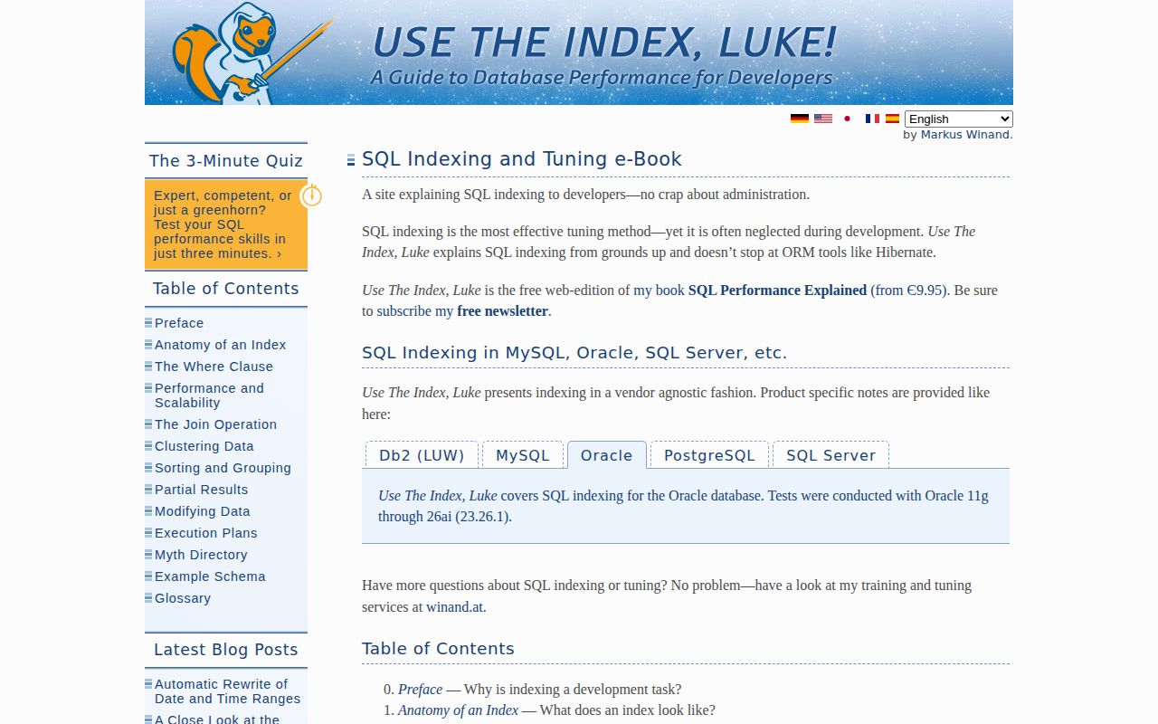 Screenshot of Use The Index, Luke