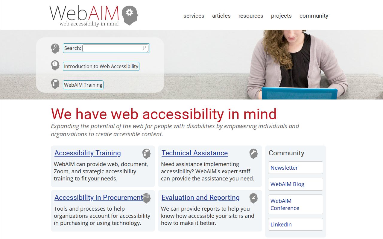 Screenshot of WebAIM