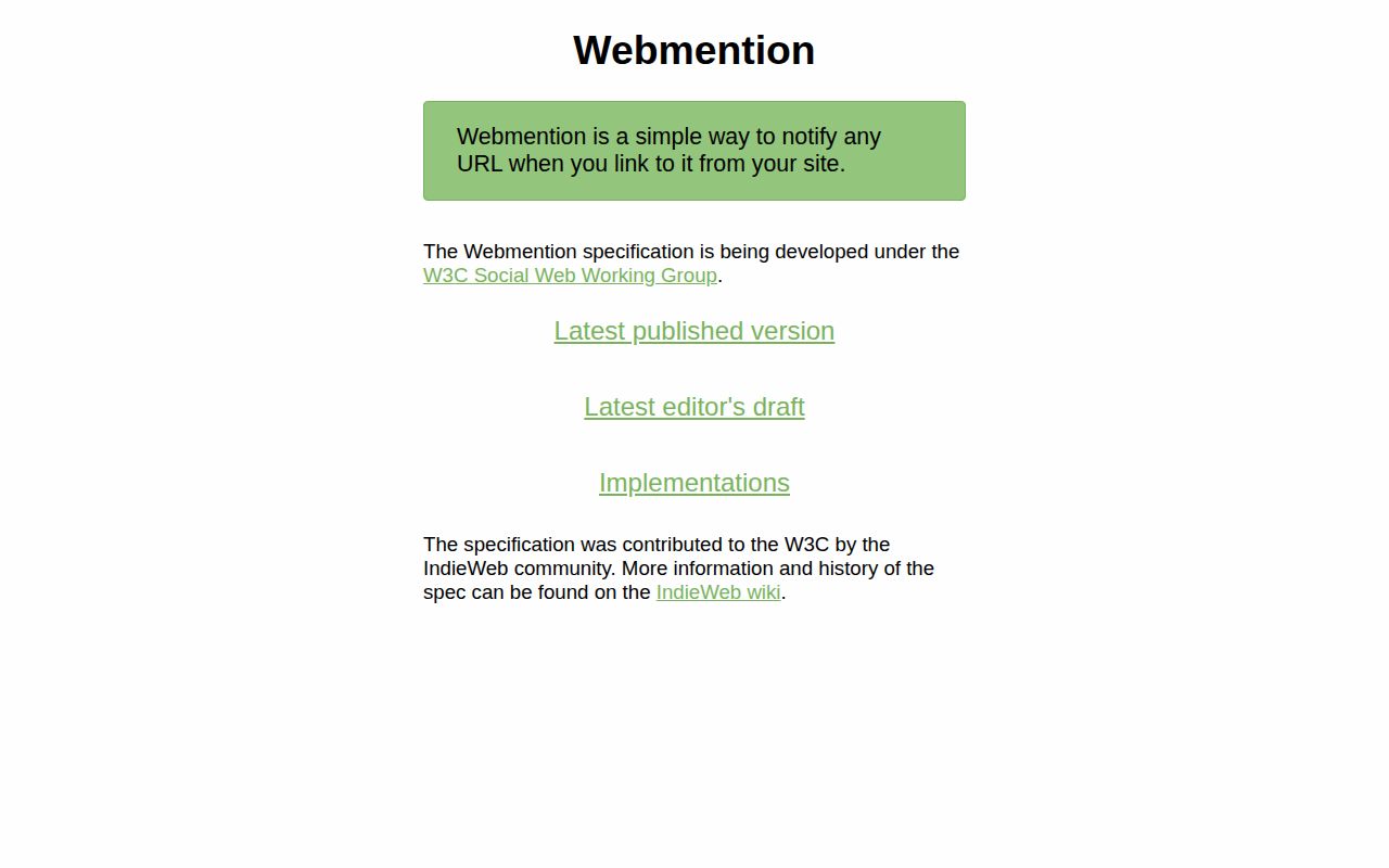 Screenshot of Webmention