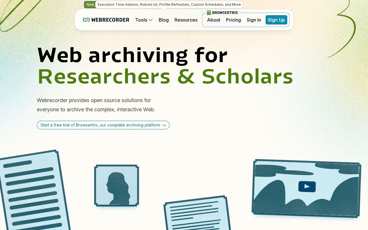 Screenshot of Webrecorder