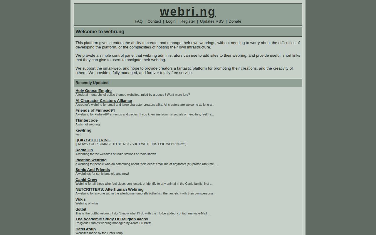 Screenshot of webri.ng
