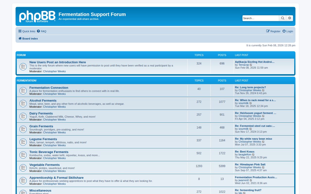 Screenshot of Wild Fermentation Forum
