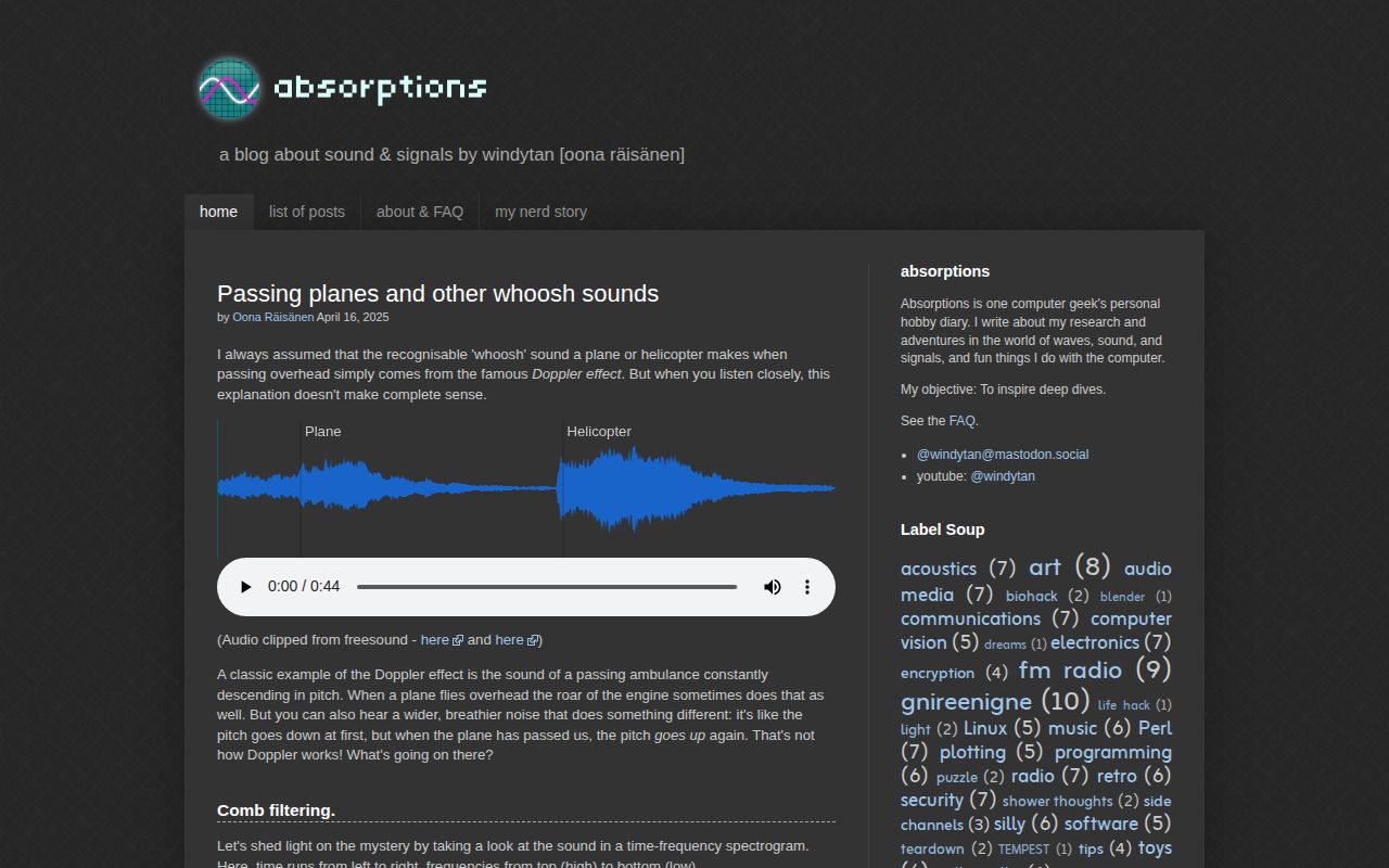 Screenshot of Windytan (Absorptions)